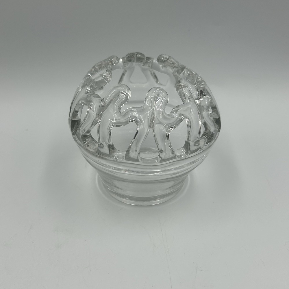 Antique Hand Blown Glass Flower Frog Bride's‎ Bank Vintage Handblown EUC